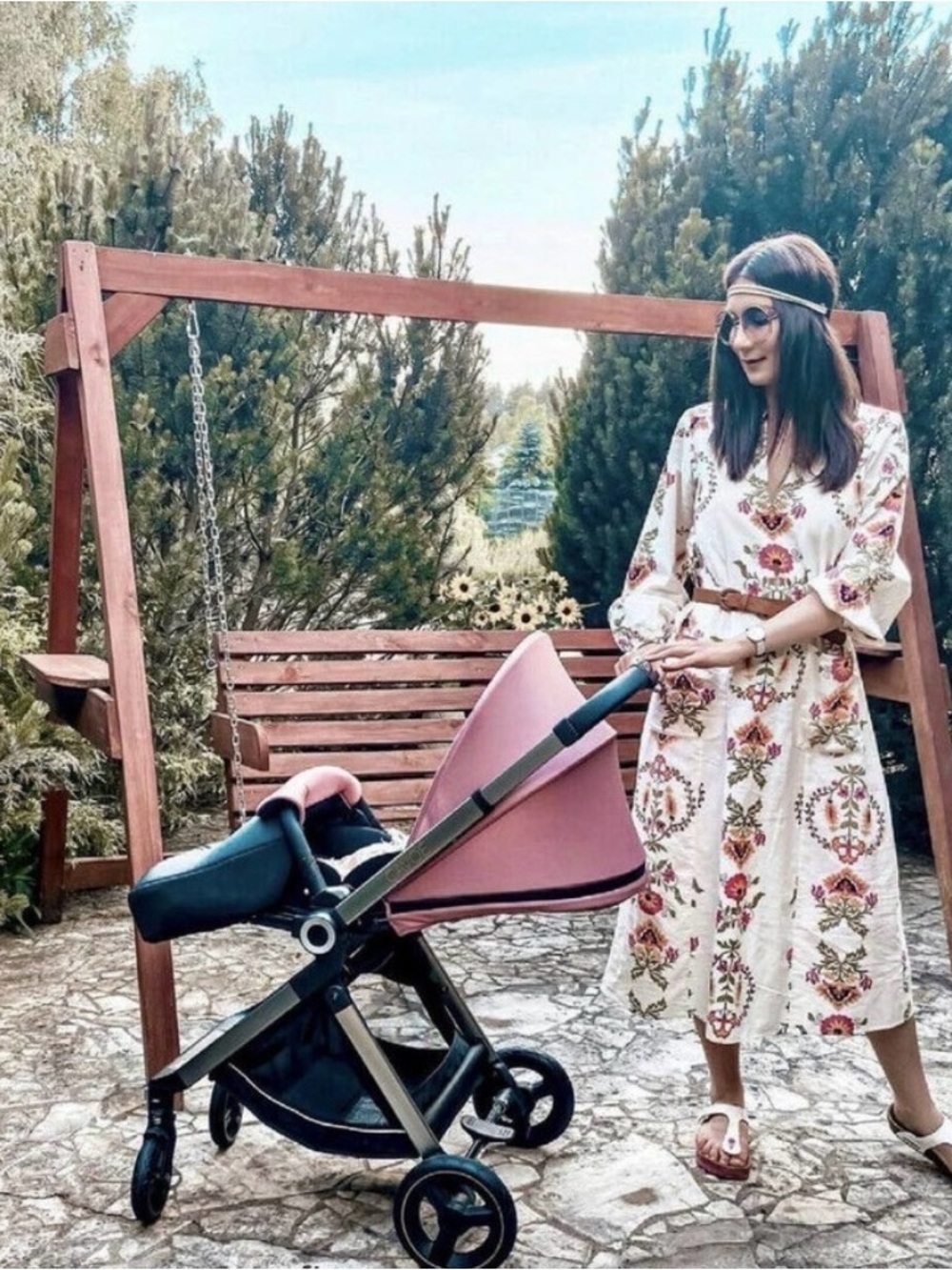 Zara Cream Floral V-Neck Maxi Dress - Picture 4 of 8
